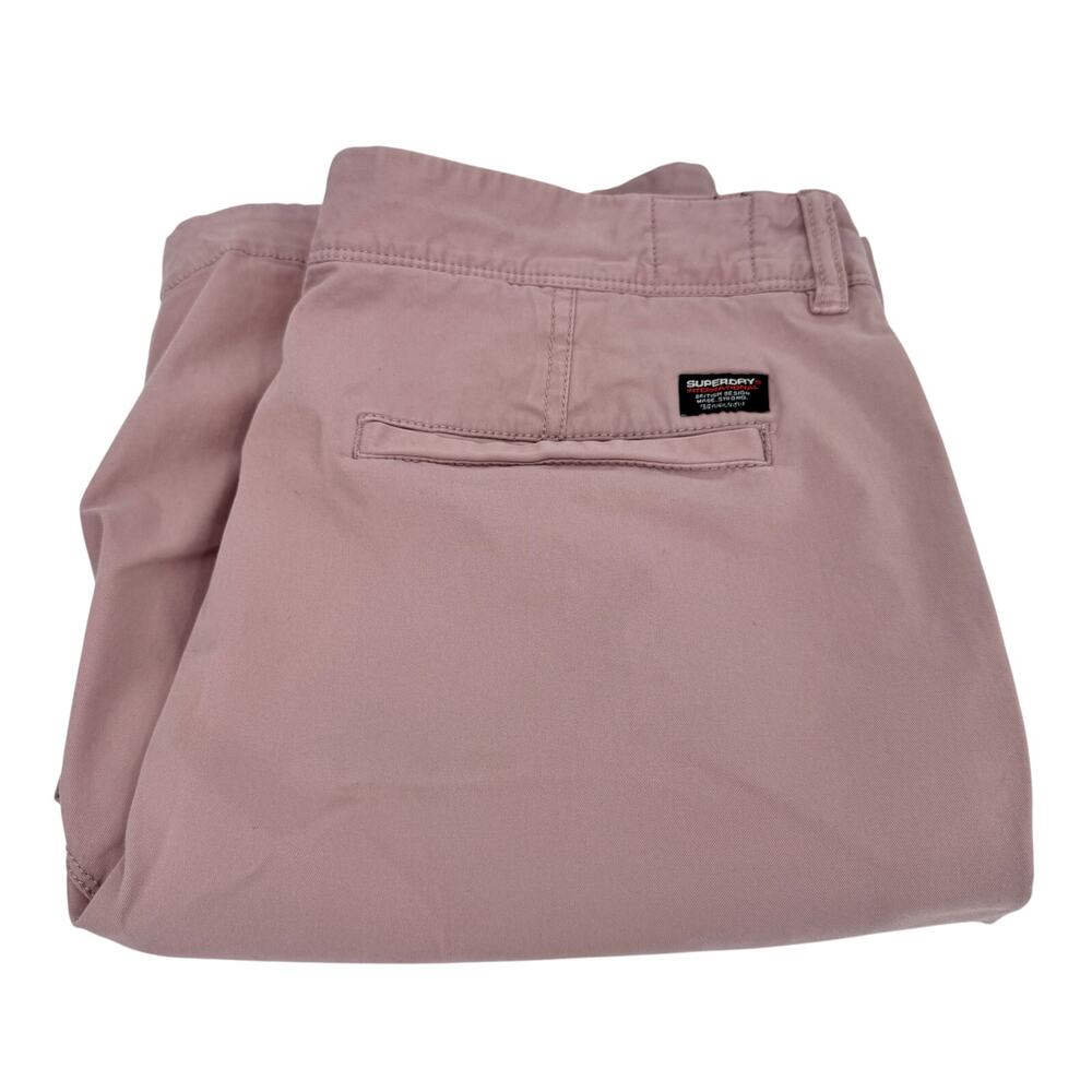 Superdry Chino‎ Shorts Mens 34 Slim (34x9.5 ACTUAL) Pink Coastal + Pockets